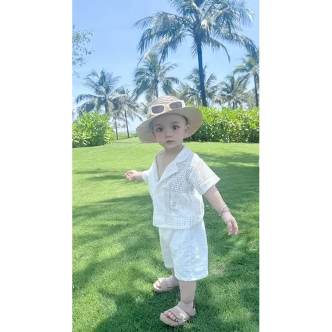 Quần áo bé trai, set bộ quần áo vest đi biển cho bé 10-30kg