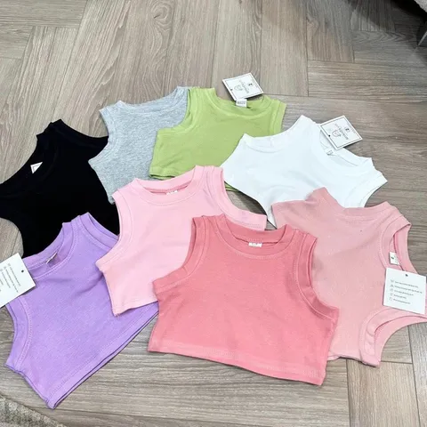 Quần áo bé gái, set bộ chất cotton zip áo croptop phối quần legging đùi cho bé 10-20kg