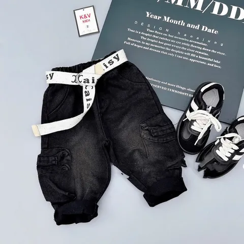 Quần dài bé trai, quần Jean chính phẩm mềm mại túi hộp 2 bên sườn cho bé 10-30kg