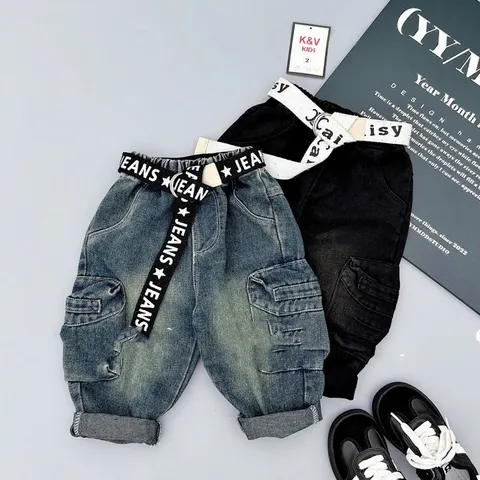 Quần dài bé trai, quần Jean chính phẩm mềm mại túi hộp 2 bên sườn cho bé 10-30kg