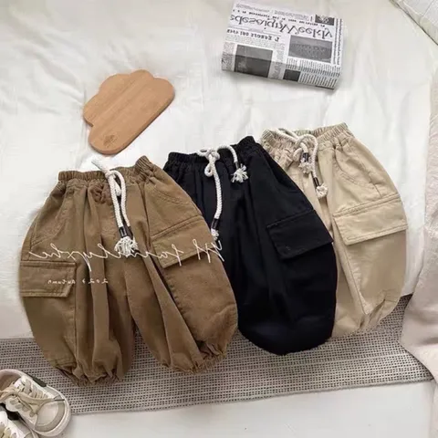 Quần dài bé trai, quần kaki túi hộp 2 bên sườn chất vải mềm mại cho bé 10-30kg