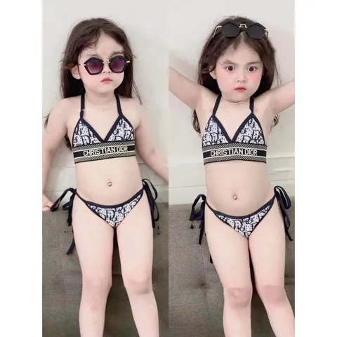 Đồ bơi bé gái, set bikini 3ct: bộ bikini 2 mảnh và quần xuông dài DIIOOR sang chảnh cho bé 8-30kh