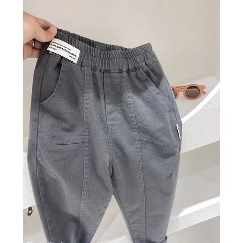 Quần dài bé trai, quần kaki loại 1 tem cạp gân trước cho bé 8-32kg