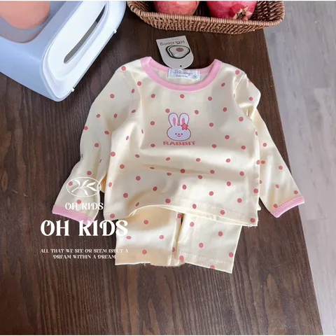 Bộ thu đông bé gái, set bộ quần áo dài tay chất zip loại 1 họa tiết thỏ Rabbit cho bé 6-16kg