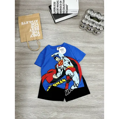 Quần áo bé trai, set bộ cộc tay chất cotton họa tiết Marvel cho bé 10-30kg