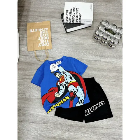 Quần áo bé trai, set bộ cộc tay chất cotton họa tiết Marvel cho bé 10-30kg