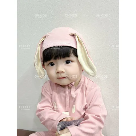 Quần áo thu đông bé gái, set 4ct: quần áo, mũi và yếm chất zip tai thỏ siêu đẹp bé 6-15kg