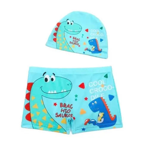 Đồ bơi bé trai, set quần bơi và mũ hàng QCCC cho bé 12-35kg