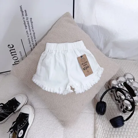 Quần short bé gái, quần short kaki tua rua mẫu mới cho bé 12-25kg