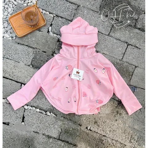 Áo chống nắng cho bé, áo chống nắng dáng ngắn chất thun su dày dặn cho bé trai và bé gái 8-20kg