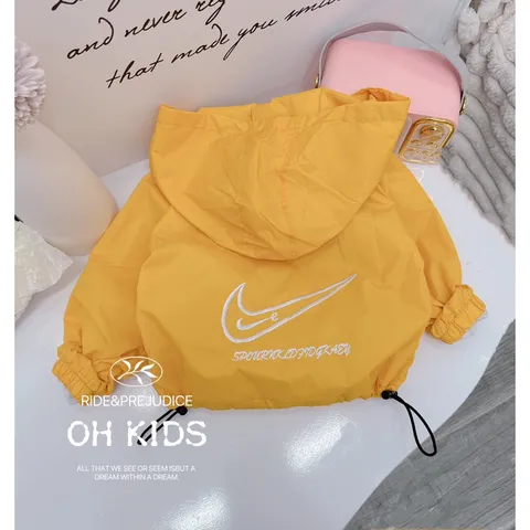 Áo khoác cho bé, áo khoác gió 2 lớp có mũ NIIKE cho bé trai, bé gái 10-22kg