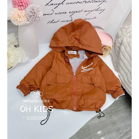 Áo khoác cho bé, áo khoác gió 2 lớp có mũ NIIKE cho bé trai, bé gái 10-22kg