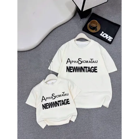 Đồ đôi mẹ và bé, áo cotton dáng rộng NEWWNTAGE cho mẹ và bé từ 10-58kg