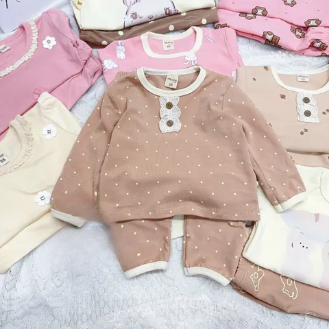 Bộ thu đông bé gái, set bộ dài tay nẹp cổ bèo chất zip dày dặn cho bé 6-14kg