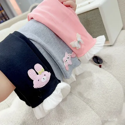 uần legging bé gái, quần legging đài chất cotton zip phối tơ cho bé 10-30kg
