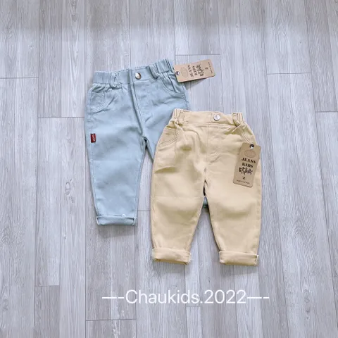 Quần kaki dài 1 cúc cho bé trai, chất kaki thô Quảng Châu loại 1 cho bé 20-35kg