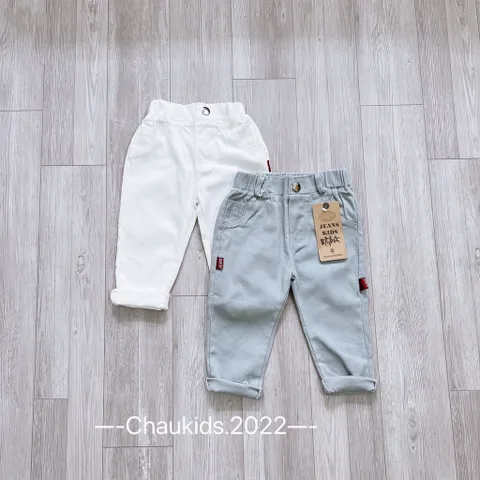 Quần kaki dài 1 cúc cho bé trai, chất kaki thô Quảng Châu loại 1 cho bé 20-35kg
