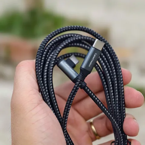 Cáp Sạc Nhanh C to C CableCreation 100W – Đầu Gập 90 Độ Chữ L, Vỏ Bọc Dù Bện Siêu Bền (0,5-1-2m ) (P134316)