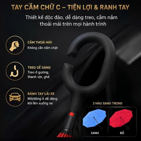 Ô Dù Gấp Ngược 2 lớp (hàng loại 1) - bán chạy Mùa Mưa (P134279)
