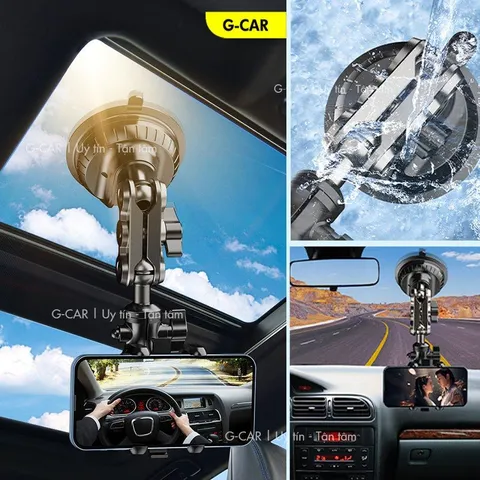 Giá Đỡ Điện Thoại Ô Tô Hợp Kim B1 Đế Hít Chân Không Xoay 360, Gắn Kính Ô Tô Tiện Lợi (P134264)