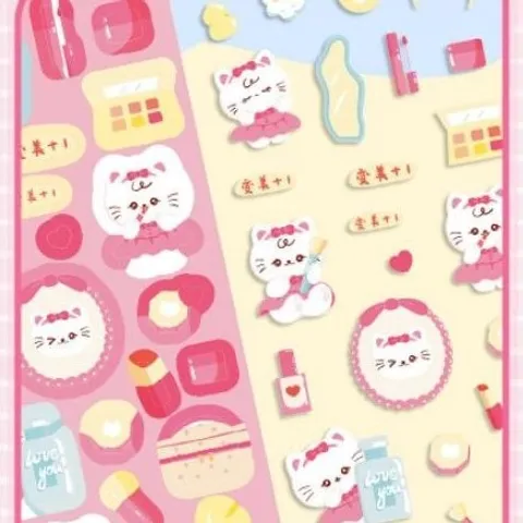 Set 20 tấm sticker lấp lánh gấu thỏ cute, sticker dán trang trí chống nước nhiều mẫu dễ thương