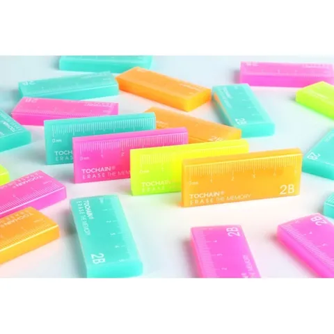 Gôm Tẩy Chì 2B Hình Thước Kẻ Tochain Erase The Memory Tẩy Sạch Ít Bụi Nhỏ Gọn Dễ Thương Cho Học Sinh