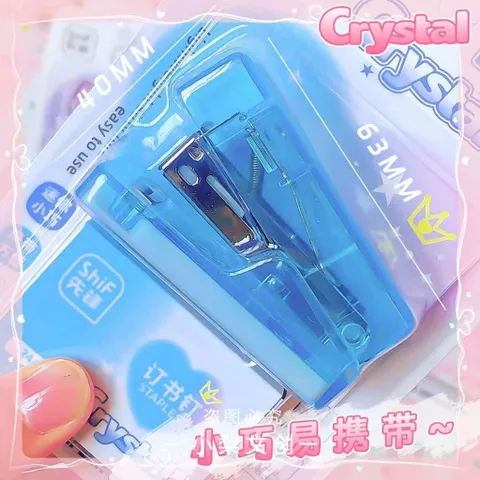 Set dập ghim Crystal kèm hộp ghim mini dễ thương dụng cụ học tập văn phòng phẩm