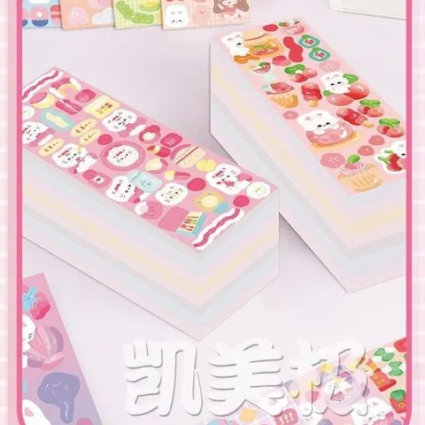 Set 20 tấm sticker lấp lánh gấu thỏ cute, sticker dán trang trí chống nước nhiều mẫu dễ thương