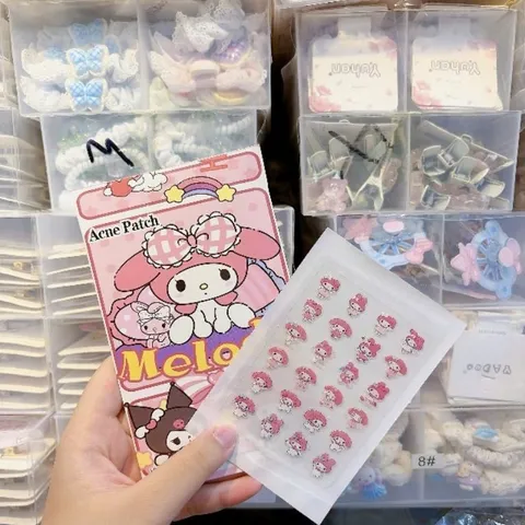 Miếng dán mụn hoạt hình mix mẫu miếng dán mụn cute Hello Kitty My Melody Kuromi