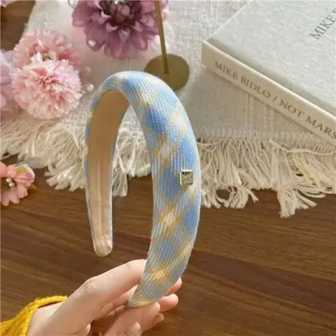 Bờm bản to xanh baby blue phong cách Hàn Quốc thời trang nữ tính