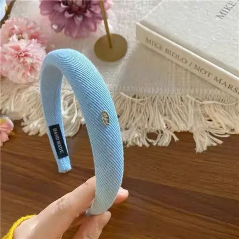 Bờm bản to xanh baby blue phong cách Hàn Quốc thời trang nữ tính