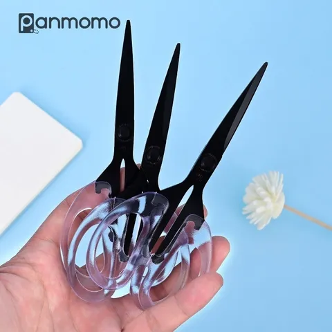Kéo Văn Phòng Oule Tay Cầm Trong Suốt Lưỡi Thép Mạ Titan Đen Chống Gỉ Chống Dính 120mm Mini Cute Tiện Lợi