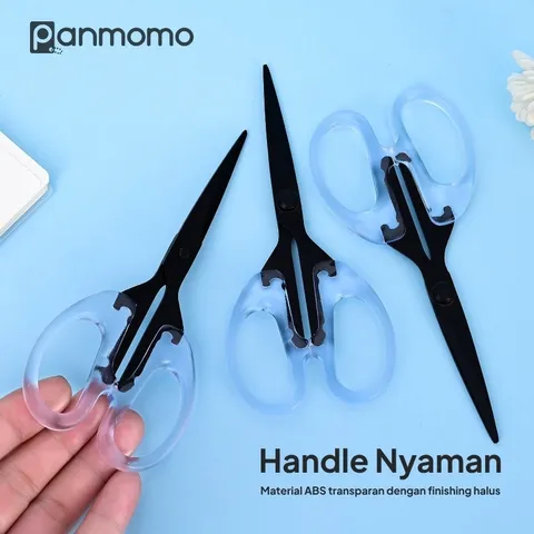 Kéo Văn Phòng Oule Tay Cầm Trong Suốt Lưỡi Thép Mạ Titan Đen Chống Gỉ Chống Dính 120mm Mini Cute Tiện Lợi
