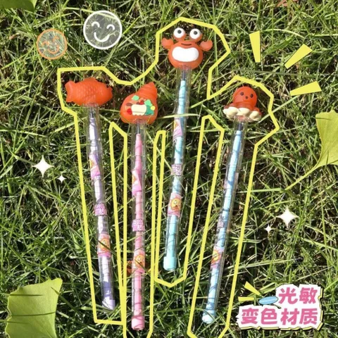 Bút chì khúc LANTU nắp gắn charm đổi màu khi ra nắng bút chì cute đồ dùng học tập