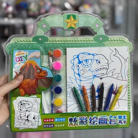 Set tô màu trẻ em kèm màu sáp và màu nước DIY bộ dụng cụ vẽ tranh cho bé
