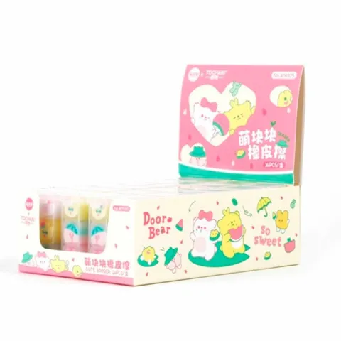 Gôm Tẩy Chì 2B Dễ Thương (Tẩy Bấm, Tẩy Thước Kẻ, Tẩy Gấu Kẹo) - Cục Tẩy Học Sinh Xóa Sạch Ít Bụi Cute
