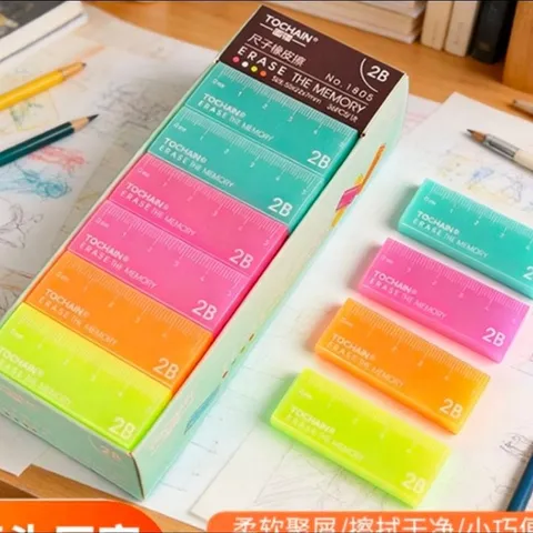 Gôm Tẩy Chì 2B Dễ Thương (Tẩy Bấm, Tẩy Thước Kẻ, Tẩy Gấu Kẹo) - Cục Tẩy Học Sinh Xóa Sạch Ít Bụi Cute