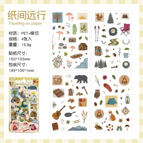 Set 4 Tấm Sticker Trong Suốt Cắt Bế Sẵn Trang Trí Sổ Tay, Bullet Journal, Scrapbook Style Vintage Cute (Gift in the Dalm