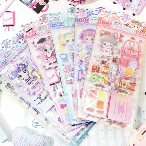 Set DIY móc khóa sticker xốp 3D túi xách mini bag unpacking đồ chơi sáng tạo cho bé