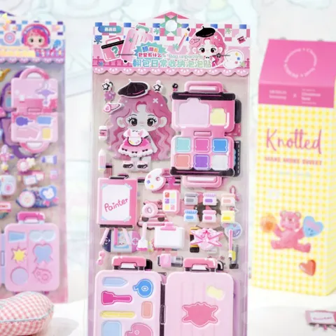 Set DIY móc khóa sticker xốp 3D túi xách mini bag unpacking đồ chơi sáng tạo cho bé
