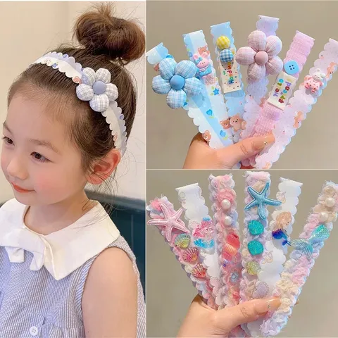 Hàn Quốc Velcro Băng Đô Ren Hoa Magic Dán Dính Dán Băng Đô Phụ Kiện Tóc Cho Bé