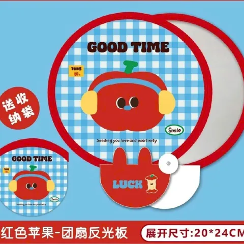 Quạt Vải Xếp Hắt Sáng Phản Quang Cầm Tay Mini Cabybara Loopy Mini Sario Gấp Gọn Tự Bung Di Động Cho Học Sinh Văn Phòng