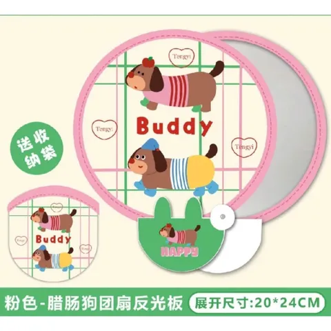 Quạt Vải Xếp Hắt Sáng Phản Quang Cầm Tay Mini Cabybara Loopy Mini Sario Gấp Gọn Tự Bung Di Động Cho Học Sinh Văn Phòng