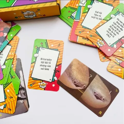 Bộ Bài Meme Học Đường Lói Lèm 50-120 Lá Giấy Cứng - Board Game Giải Trí Lầy Lội Cho Nhóm Bạn