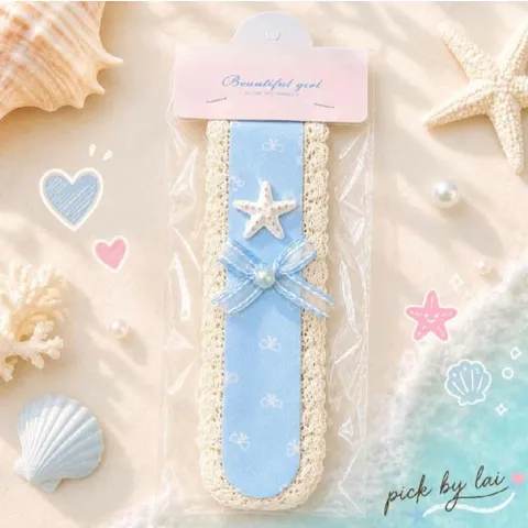 Băng đô tóc velcro nữ phong cách vintage ren nơ hoa sao biển vỏ sò phụ kiện tóc nữ