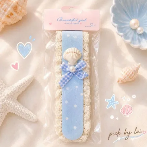 Băng đô tóc velcro nữ phong cách vintage ren nơ hoa sao biển vỏ sò phụ kiện tóc nữ