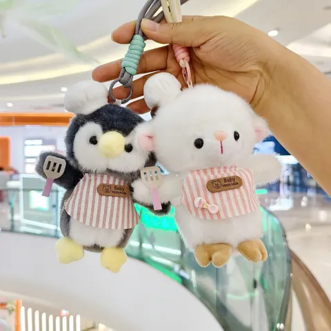 Móc Khóa Thú Bông Siêu Đầu Bếp 13cm Kèm Dây Thừng, Móc Treo Balo Túi Xách Chìa Khóa Dễ Thương Hot Trend Quà Tặng Cute