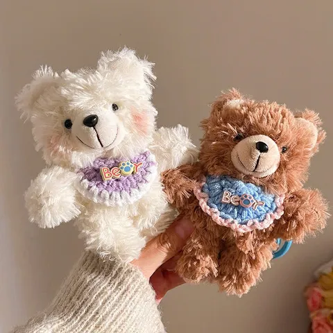 Móc Khóa Teddy Xù Đeo Yếm Kèm Phụ Kiện Cute Gấu Bông Mini Treo Balo Túi Xách Quà Tặng Dễ Thương
