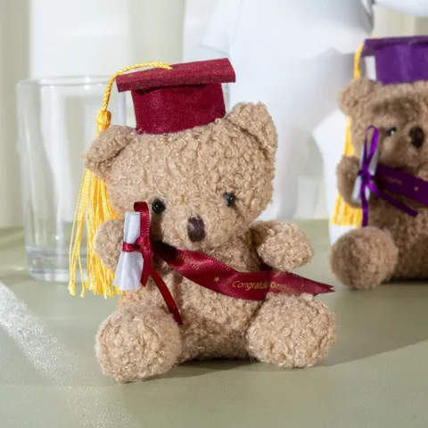 Gấu teddy tốt nghiệp đội mũ đeo sash cầm bằng, gấu bông tốt nghiệp dễ thương, quà tặng tốt nghiệp
