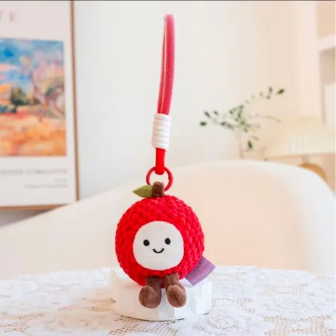 Móc khóa trái cây nhồi bông dễ thương size 11cm, móc treo balo túi xách, nhiều mẫu hình trái cây